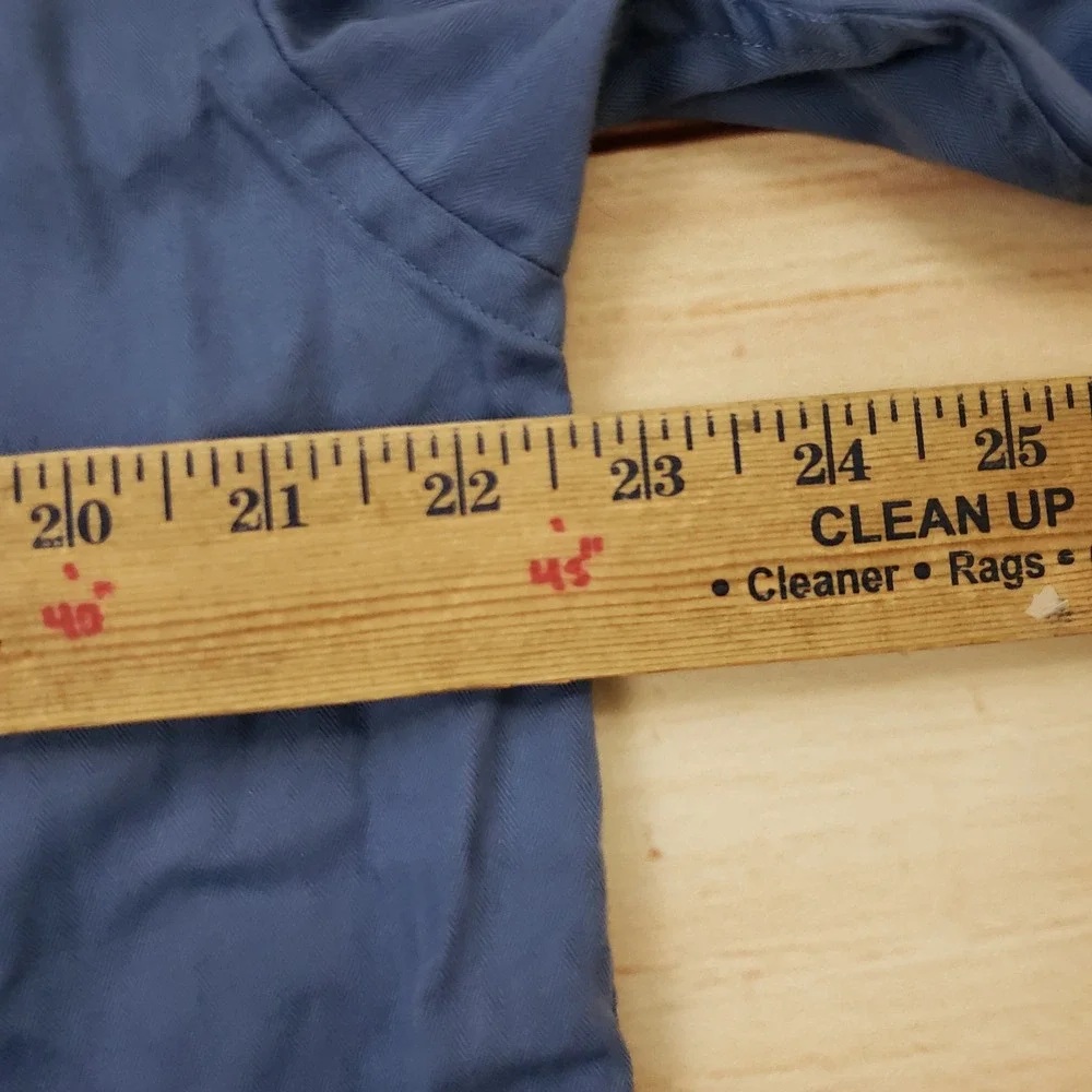 Croft & Barrow‎ Shirt Mens 15.5 Blue Herringbone Twill Button Up Long Sleeve